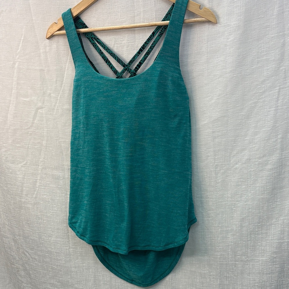 Lululemon Teal Sleeveless Women's Running Tank with Built In Bra